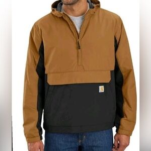 Carhartt Rain Defender Men’s XL lightweight insulated Hood Jacket Brown 1/4 Zip